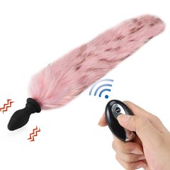 Анальна вібропробка з хвостиком Roze S