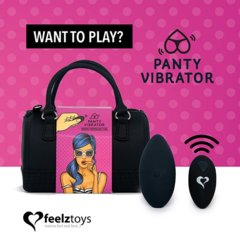 Вибратор в трусики FeelzToys Panty Vibrator Black с пультом ДУ