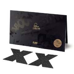 Пестіс - стікіні Bijoux Indiscrets - Flash Cross Black, наклейки на соски