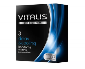 Охолоджуючі презервативи VITALIS premium delay&cooling (3 шт.)