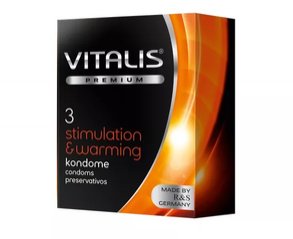 Зігріваючі презервативи VITALIS premium stimulation & warming (3 шт.)