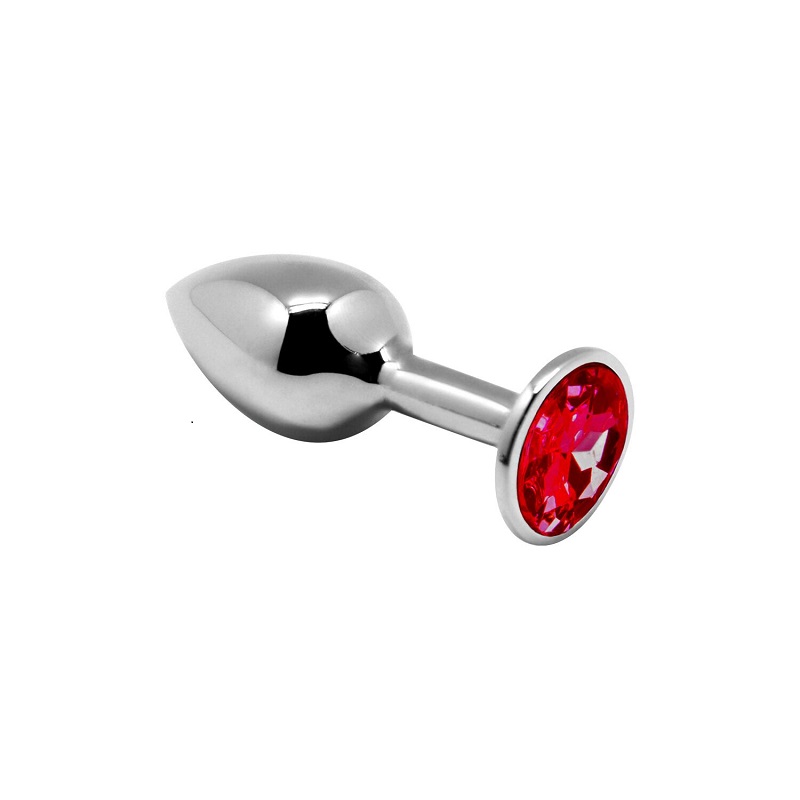 Металева анальна пробка із кристалом Alive Mini Red