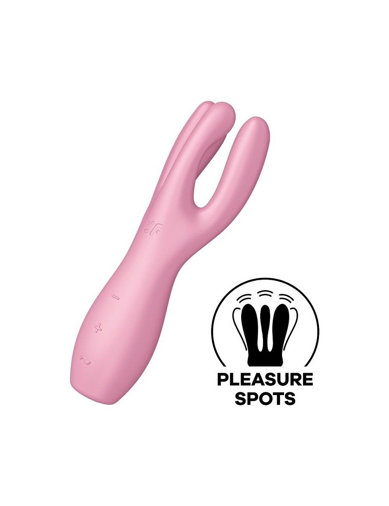 Кліторальний вібратор Satisfyer Threesome 3 Pink із трьома пальчиками