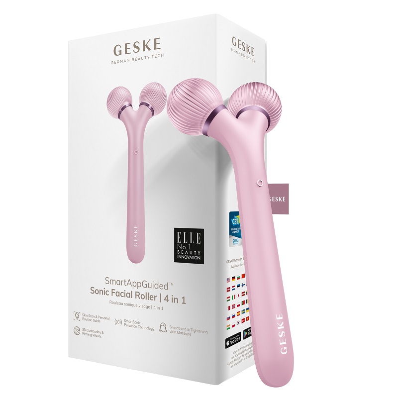 Електронний ультразвуковий ролик для обличчя GESKE Sonic Facial Roller 4в1