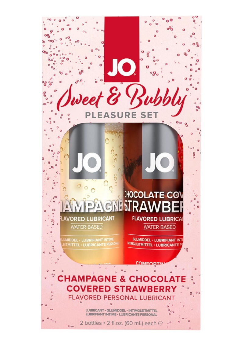 Набір лубрикантів System JO Sweet&Bubbly — Champagne & Chocolate Covered Strawberry (2×60 мл)