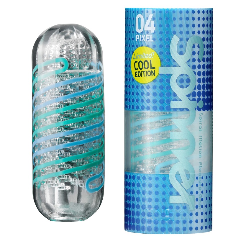 Мастурбатор Tenga Spinner 04 Pixel Cool Edition з пружною стимулюючою спіраллю всередині
