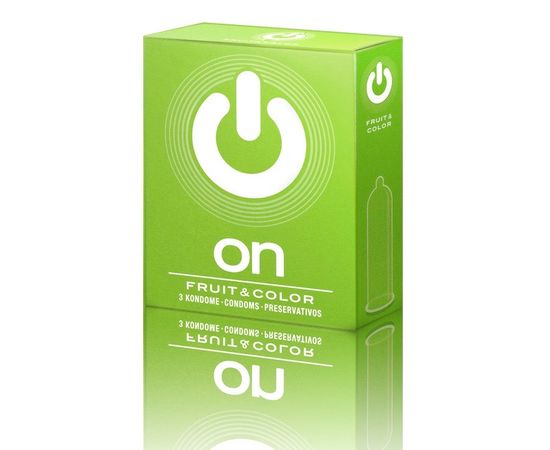 Ароматизовані кольорові презервативи ON Fruit & Colour (3 шт.)