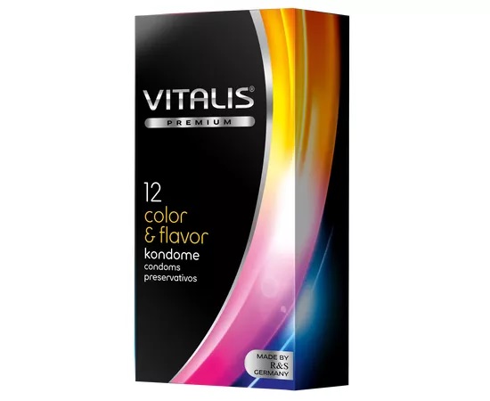 Кольорові з ароматами презервативи VITALIS premium color&flavor (12 шт.)