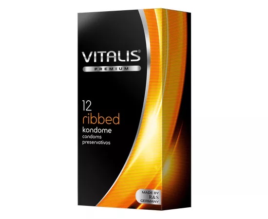 Ребристі презервативи VITALIS premium ribbed (12 шт)